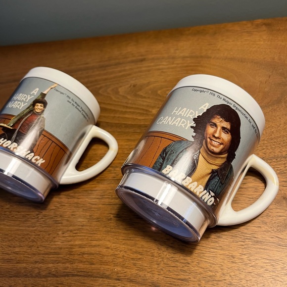 Vintage 1976 Welcome Back Kotter plastic mugs "Barbarino" and "Horshack" - Picture 4 of 12